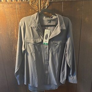 Eddie Bauer Men's Charcoal Button-Up Shirt Jacket